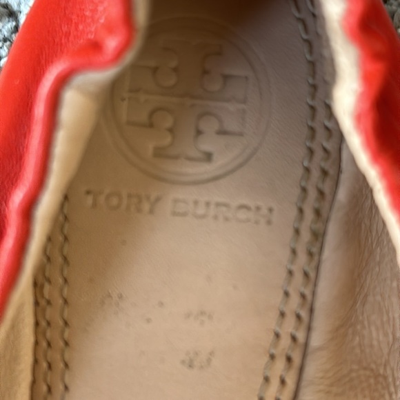Tory Burch York Orange Leather Ballet Flats 8M - Picture 9 of 11